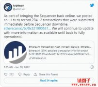 二层方案Arbitrum因节点问题停机数小时，称未来数月实