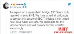 跨链桥遭黑、币安智能链BSC紧急停机