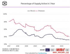 链上数据：比特币和以太坊一年内的