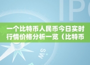 一个比特币人民币今日实时行情价格分析一览（比特币今日人民币几钱） 